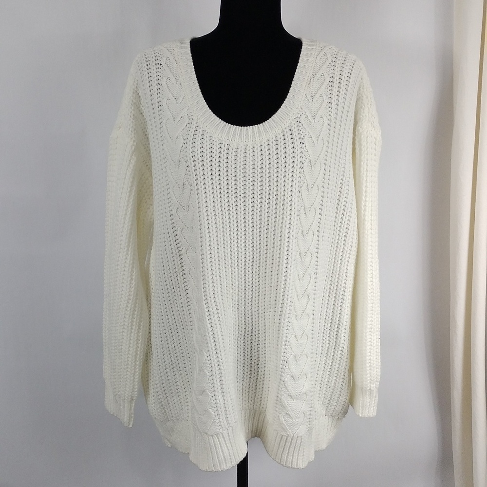 Torrid Cable Knit Tie Back Sweater